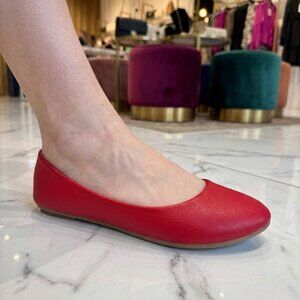 NWT Forever Link Red Vegan Leather Comfort Ballet Flats Slip On Shoes